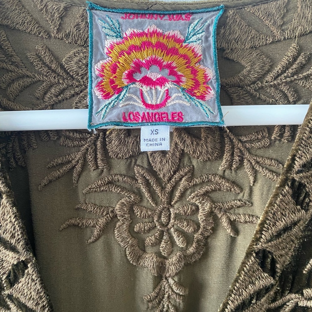 Johnny Was Mina Velvet Wrap Dress Size XS - Picture 4 of 9